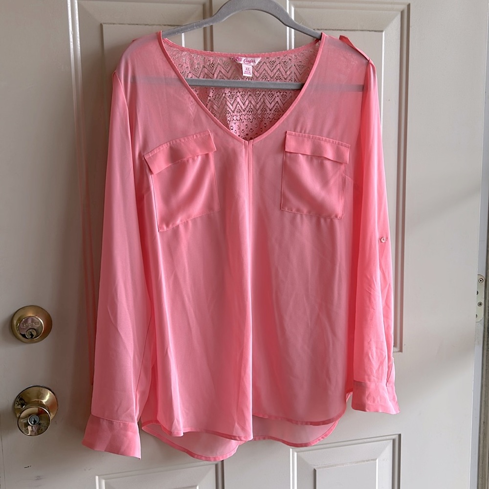 Salmon Colored Flowy Top